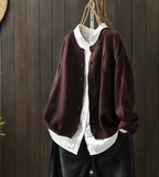 Cardigan oversize femme gilet long à poches en maille