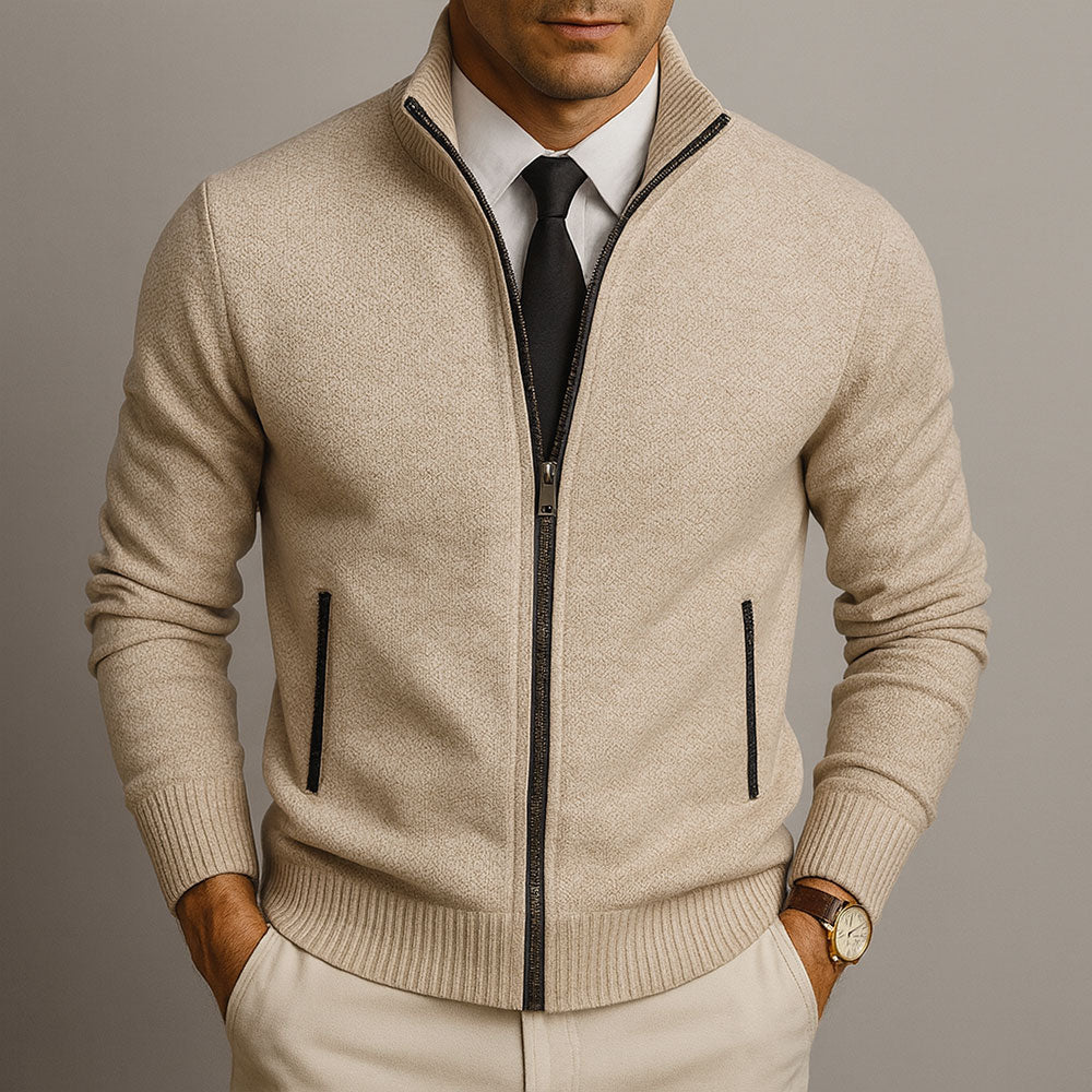 Cardigan sur mesure homme en laine et coton