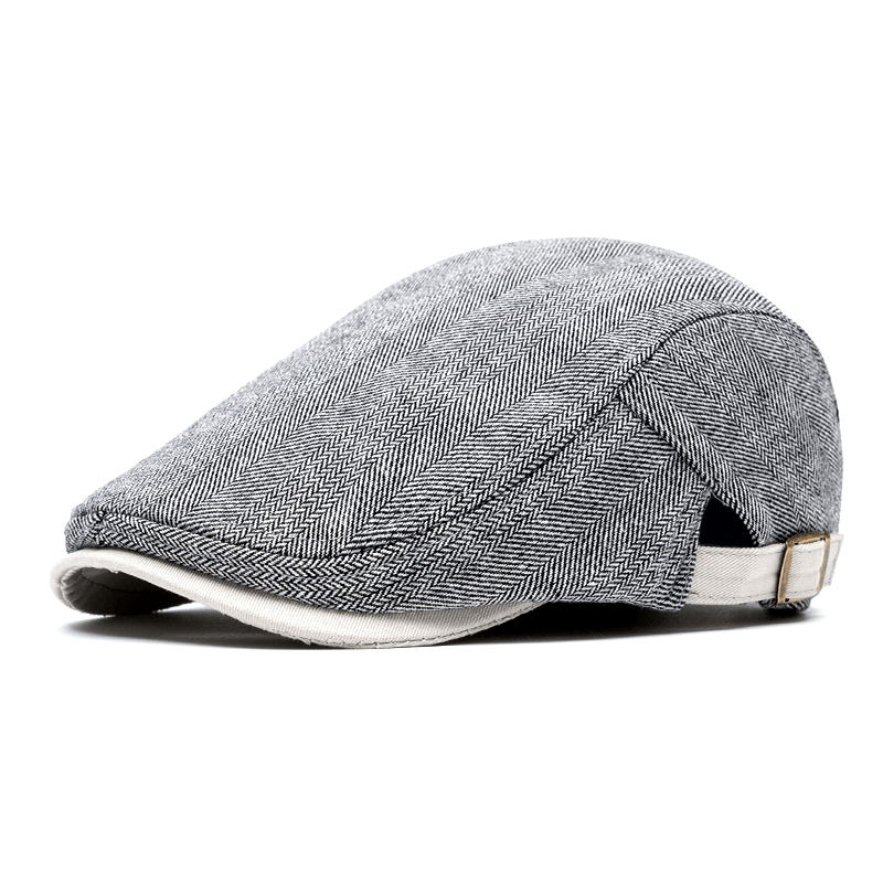 Casquette Chevron Coton Visière Courbée - Gris Clair
