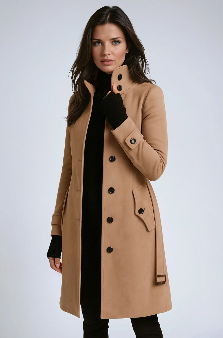 Cassandre - Manteau Long Col Montant