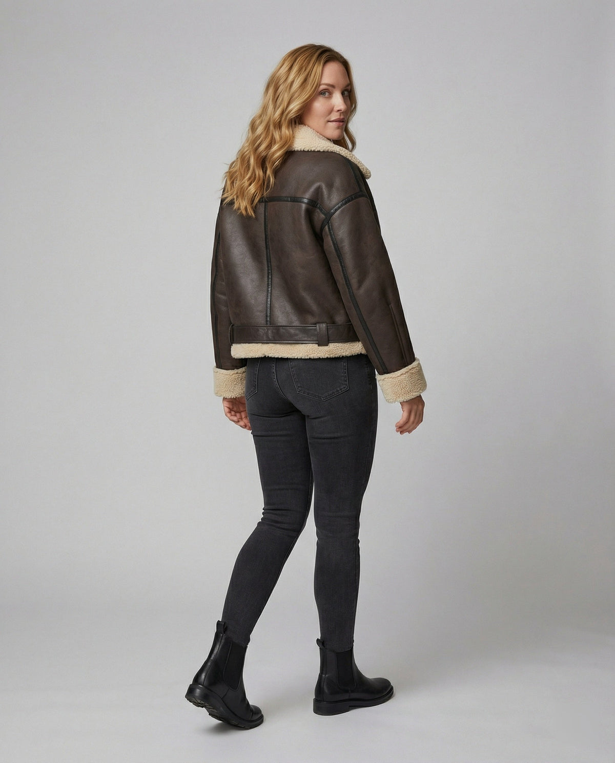 Charlène - Blouson Aviateur Similicuir Teddy