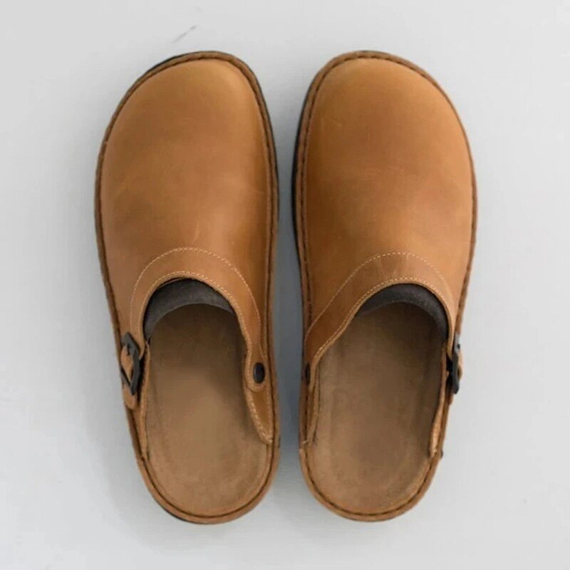Chaussons orthopédiques homme en cuir confort