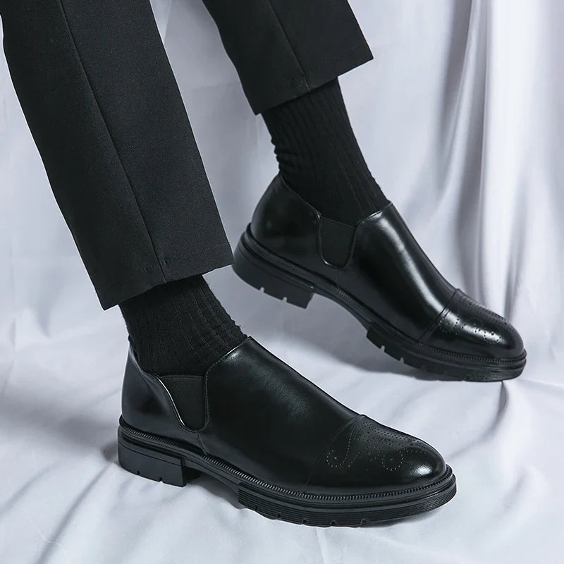 Chaussures en cuir véritable à enfiler