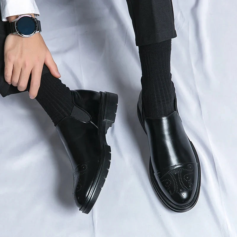 Chaussures en cuir véritable à enfiler