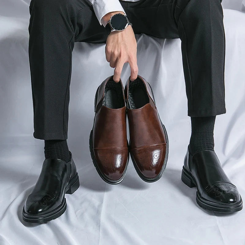 Chaussures en cuir véritable à enfiler