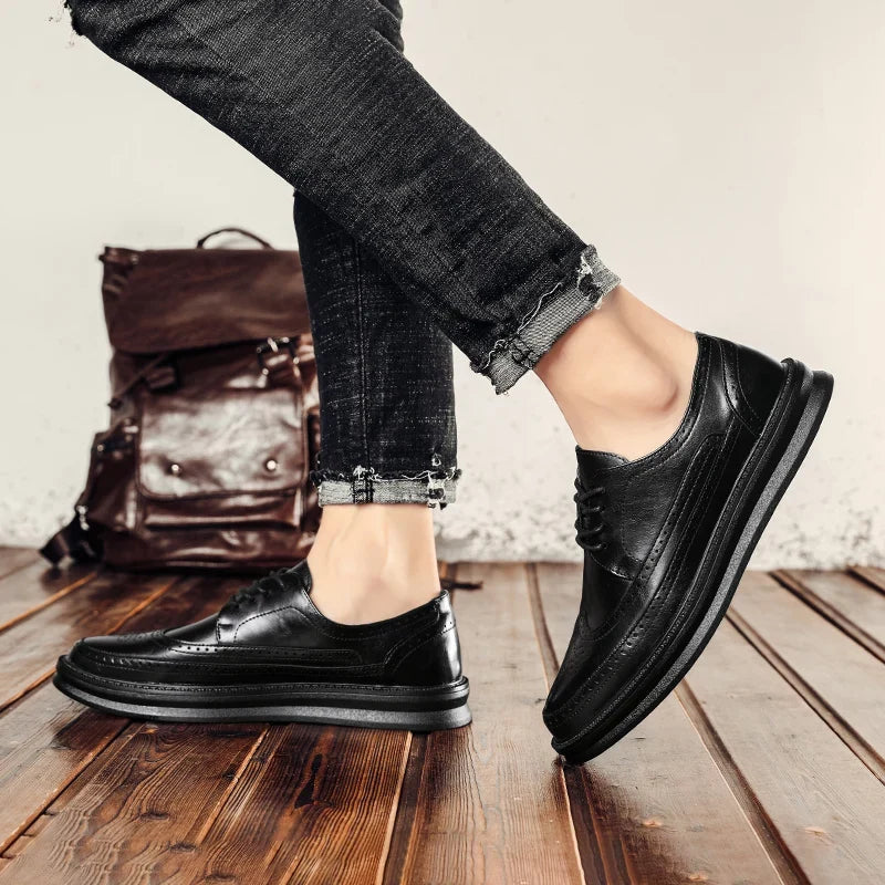 Chaussures en cuir véritable à lacets