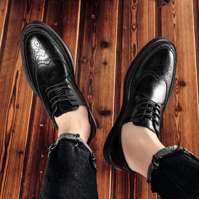 Chaussures en cuir véritable à lacets