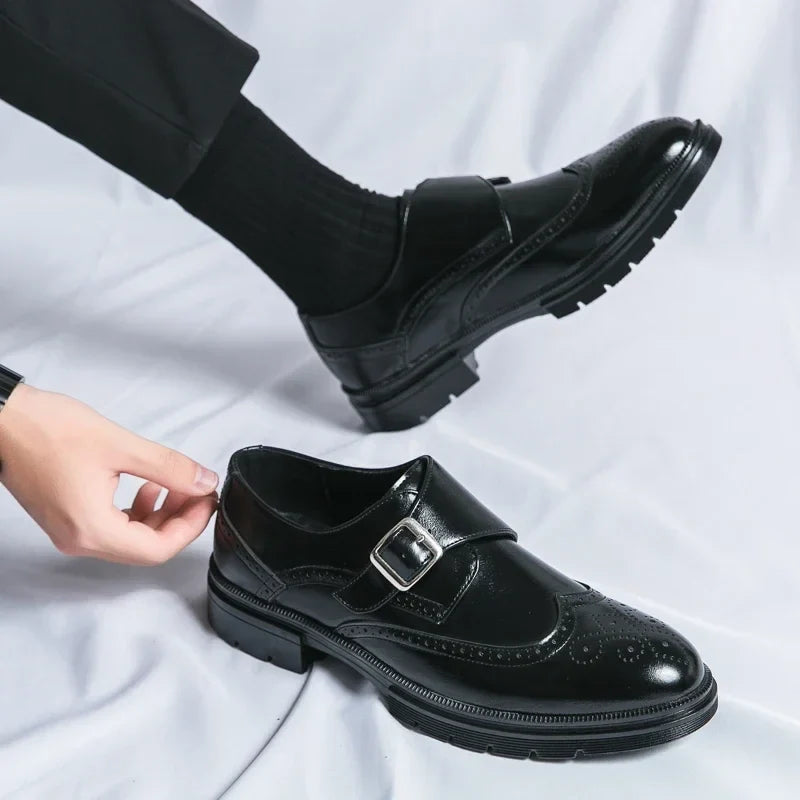 Chaussures Habillées Homme à Boucle Cuir Végane