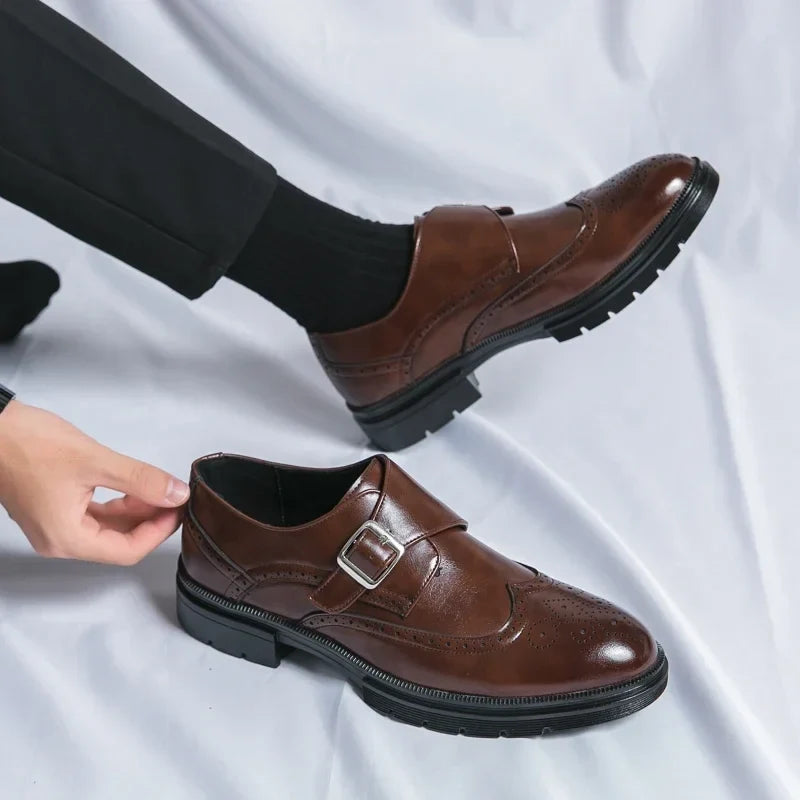 Chaussures Habillées Homme à Boucle Cuir Végane
