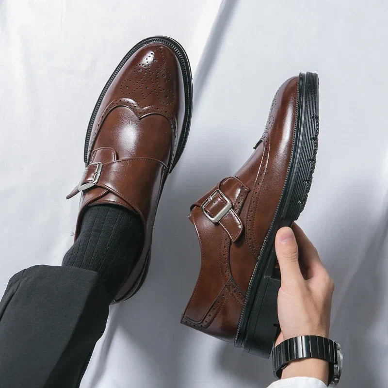Chaussures Habillées Homme à Boucle Cuir Végane