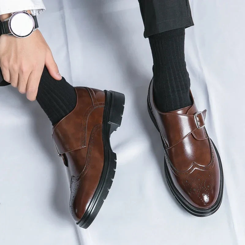 Chaussures Habillées Homme à Boucle Cuir Végane