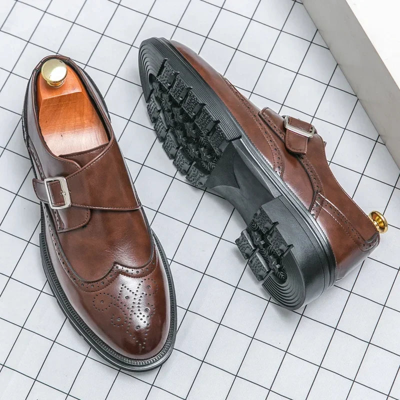 Chaussures Habillées Homme à Boucle Cuir Végane