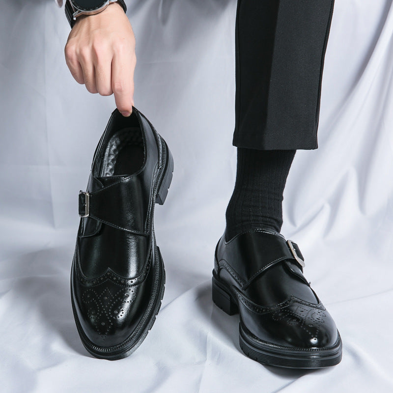 Chaussures Habillées Homme à Boucle Cuir Végane - Noir
