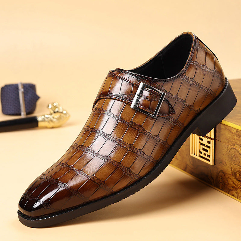 Gaston - Chaussures Monk Strap Croco