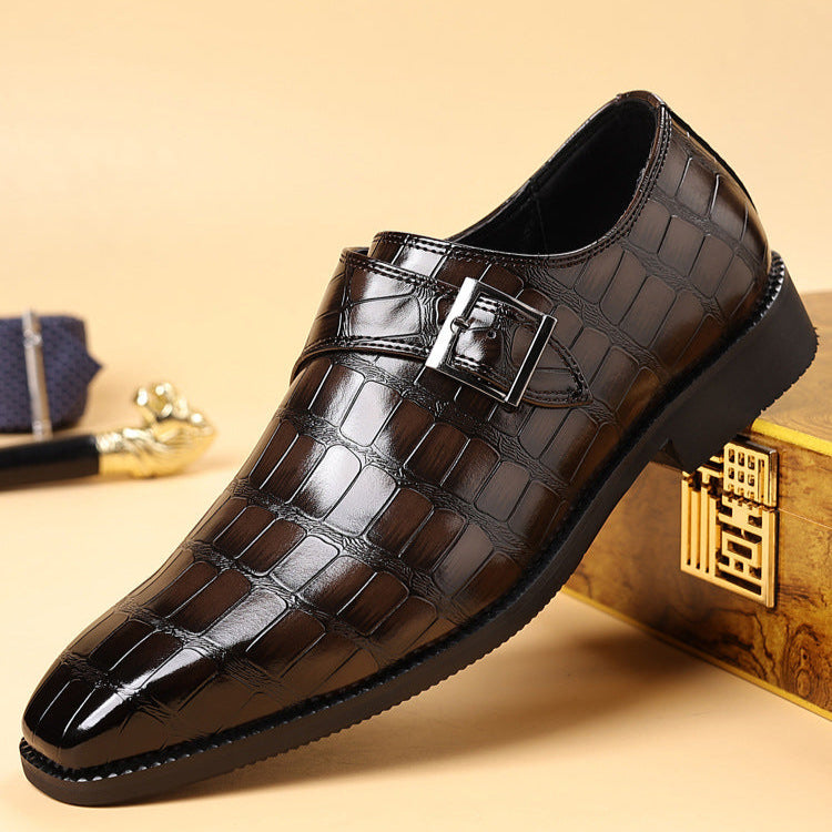 Gaston - Chaussures Monk Strap Croco