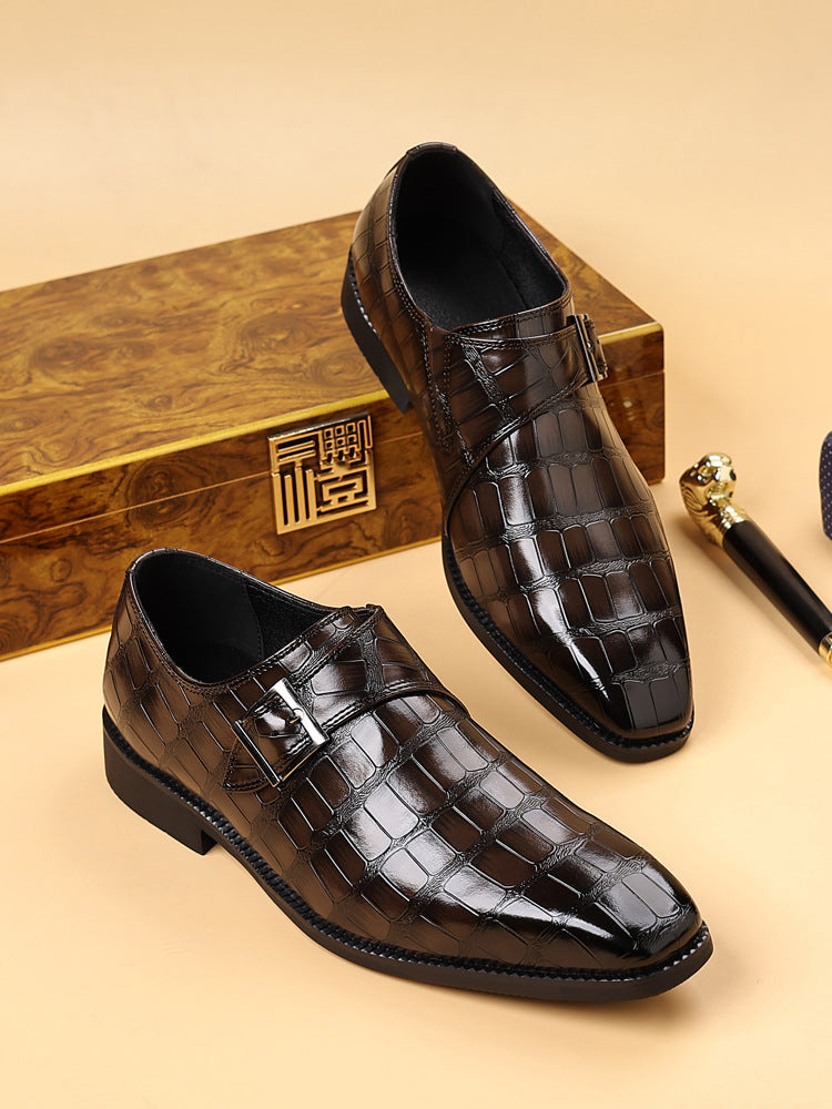 Gaston - Chaussures Monk Strap Croco