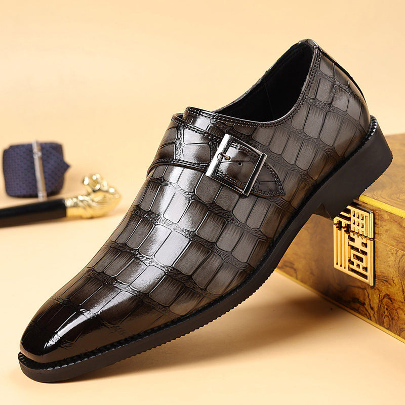 Gaston - Chaussures Monk Strap Croco
