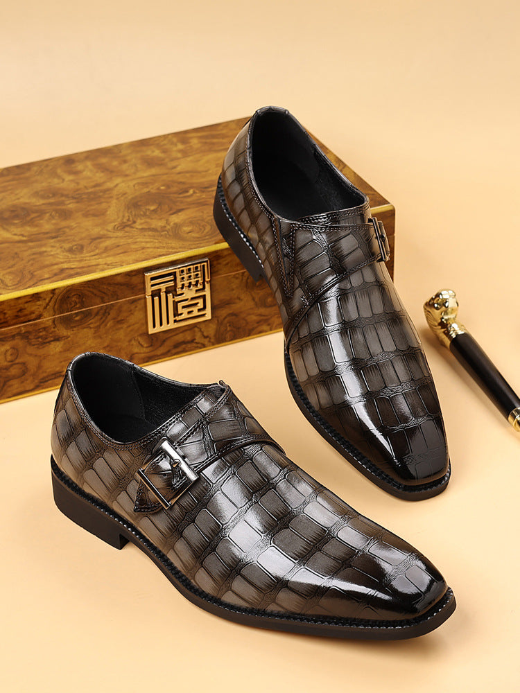 Gaston - Chaussures Monk Strap Croco