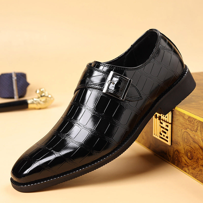 Gaston - Chaussures Monk Strap Croco