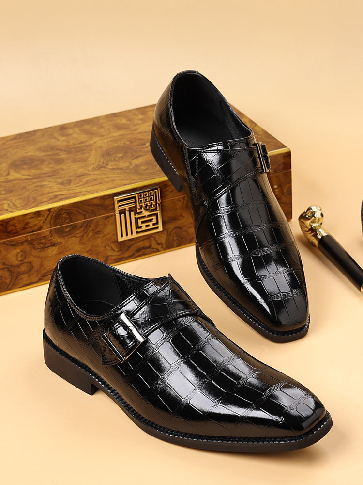 Gaston - Chaussures Monk Strap Croco