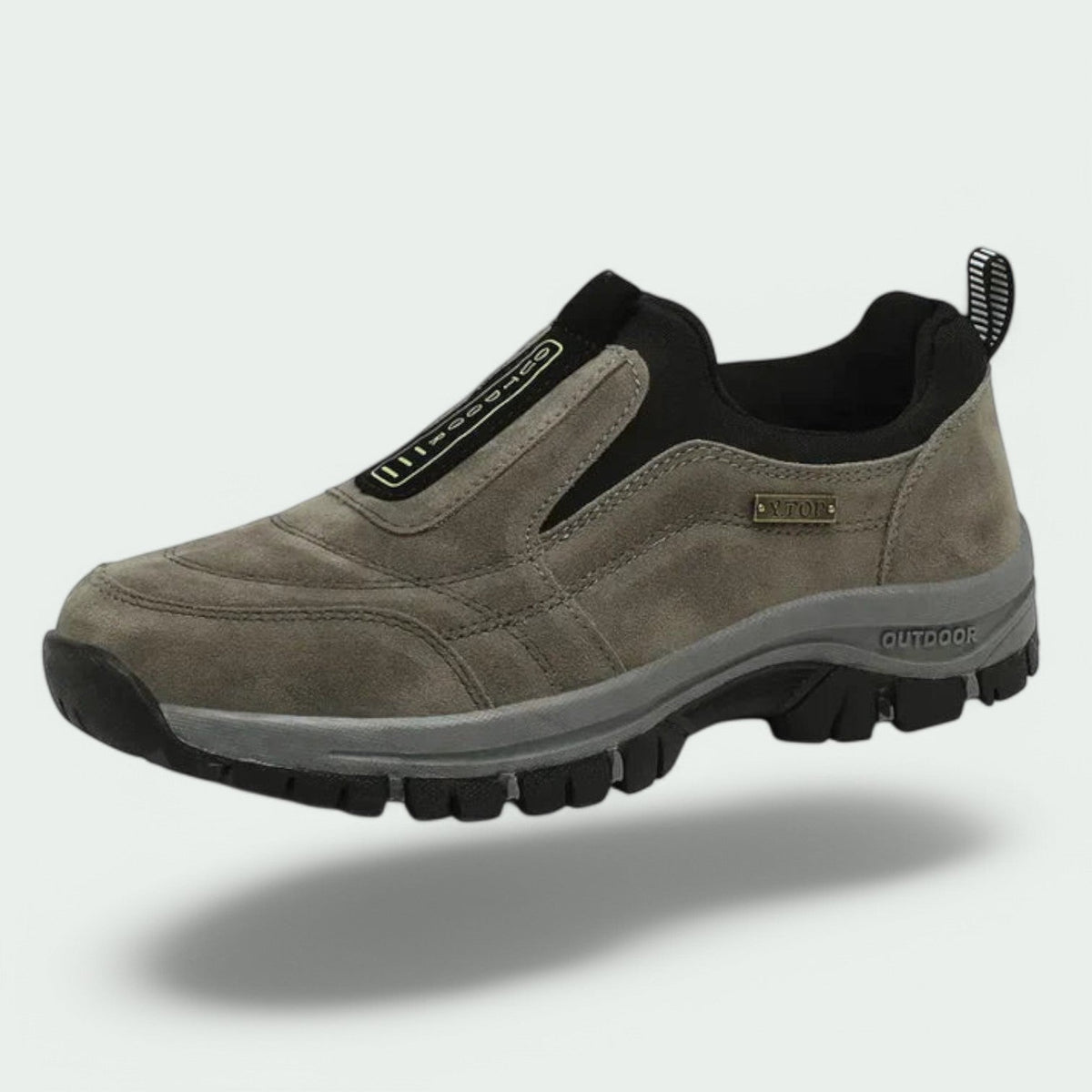 Chaussures orthopédiques de promenade homme confort - Gris/Marron
