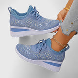 Chaussures orthopédiques femme confort compensées - Bleu