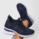 Chaussures orthopédiques femme confort compensées - Bleu Foncé