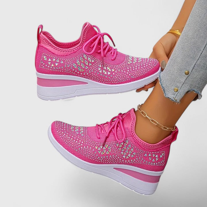 Chaussures orthopédiques femme confort compensées - Rose 2