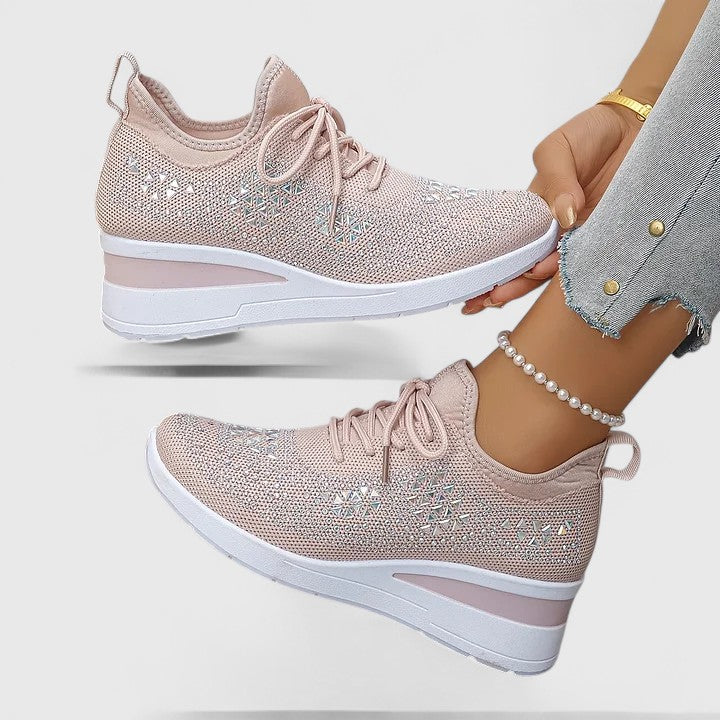 Chaussures orthopédiques femme confort compensées - Rose