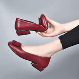Chaussures Orthopédiques Femme en Cuir - Rouge