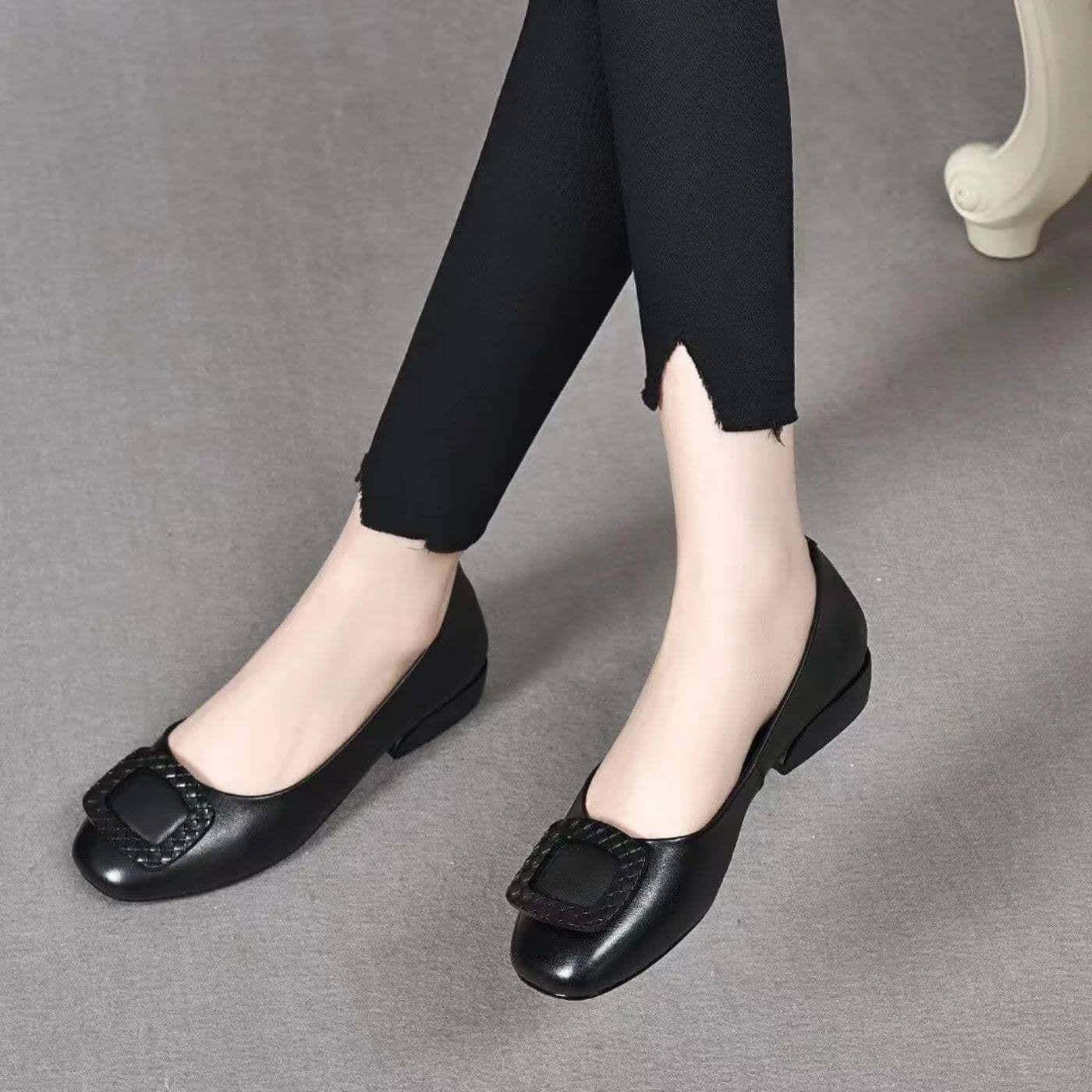 Chaussures Orthopédiques Femme en Cuir - Noir