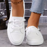 Chaussures Orthopédiques Femme en Cuir à Lacets - Blanc