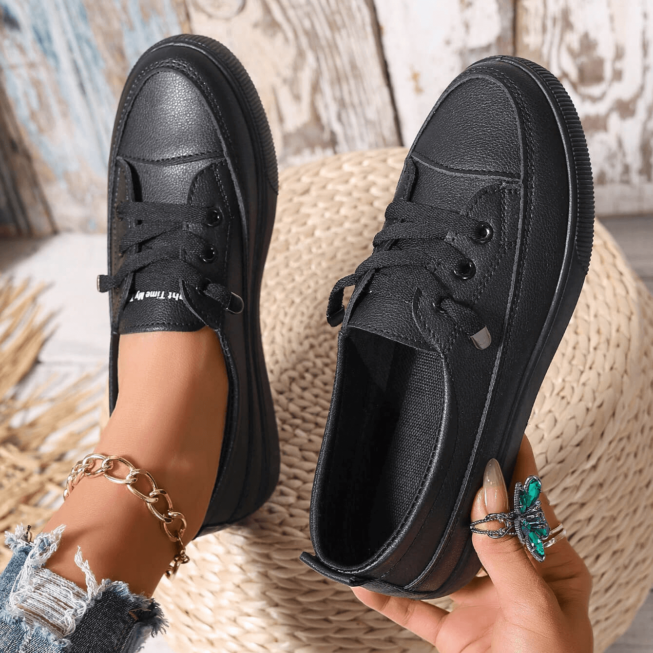 Chaussures Orthopédiques Femme en Cuir à Lacets