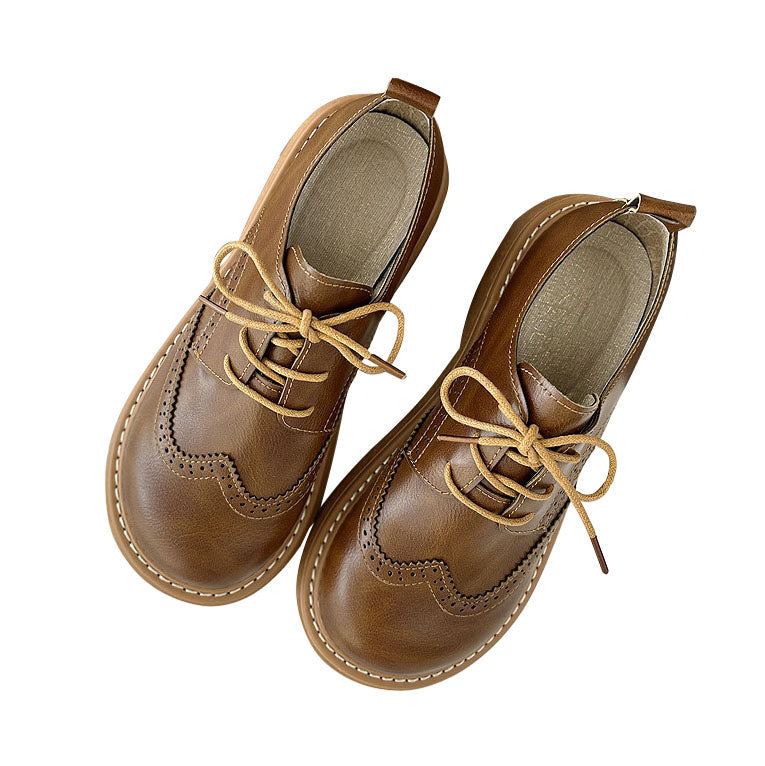 Chaussures Oxford Femme Bout Carré Large Détails Brogue