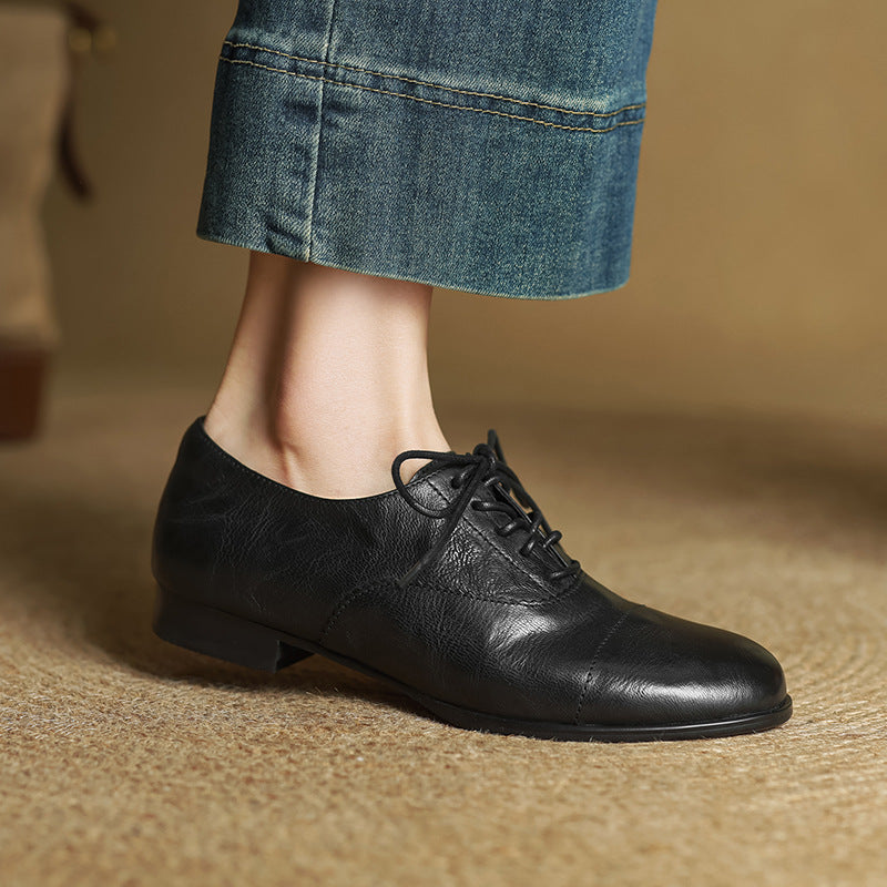 Chaussures Oxford Femme en Cuir Véritable