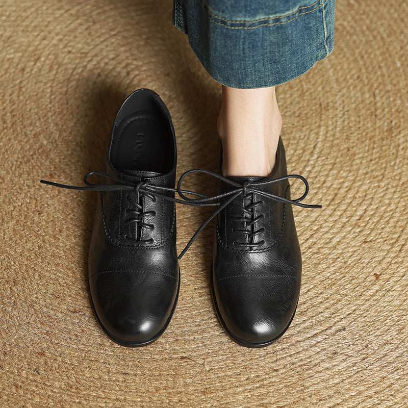 Chaussures Oxford Femme en Cuir Véritable