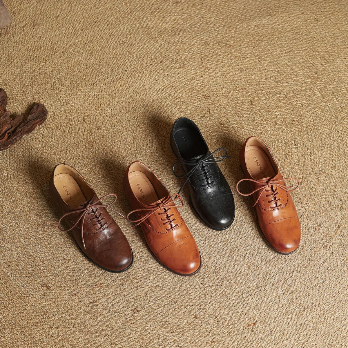 Chaussures Oxford Femme en Cuir Véritable