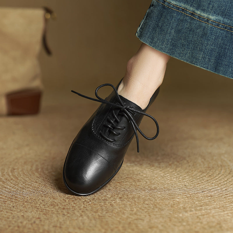 Chaussures Oxford Femme en Cuir Véritable