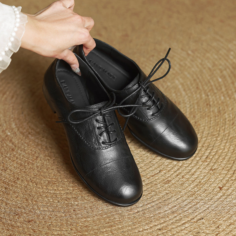 Chaussures Oxford Femme en Cuir Véritable