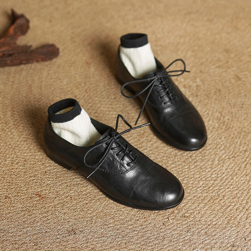 Chaussures Oxford Femme en Cuir Véritable