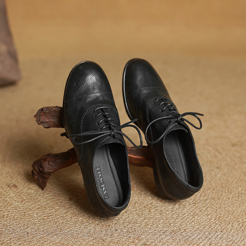 Chaussures Oxford Femme en Cuir Véritable