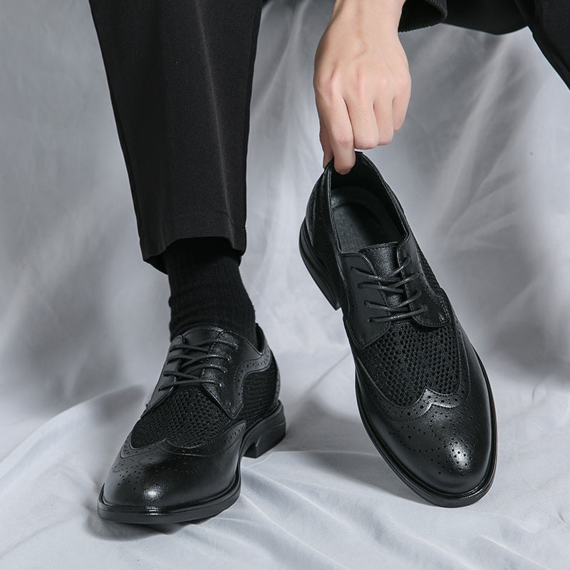 Chaussures Oxford Homme Cuir Végan Bout Fleuri - Noir