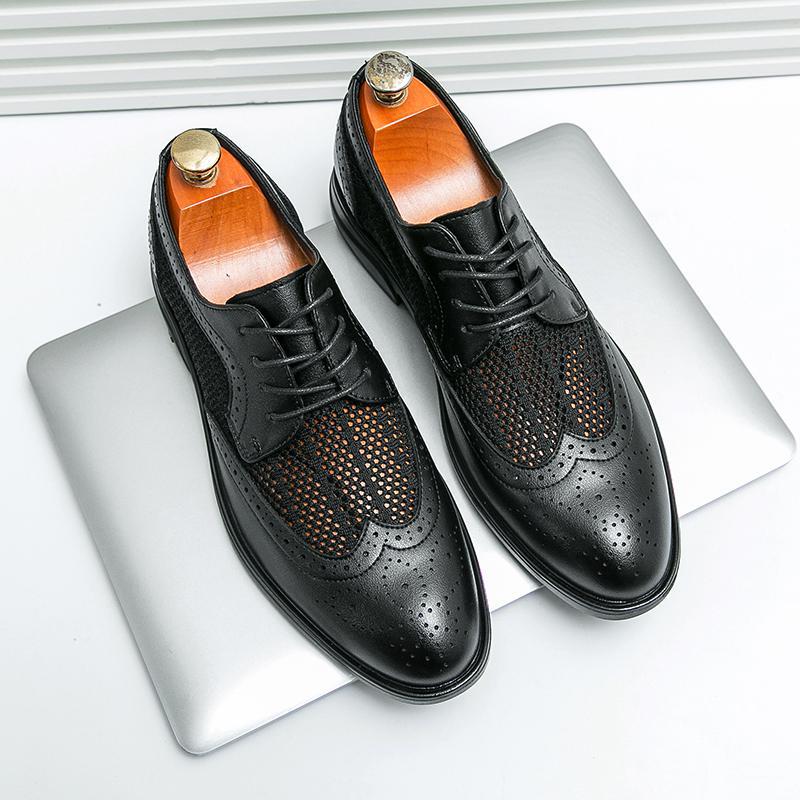Chaussures Oxford Homme Cuir Végan Bout Fleuri