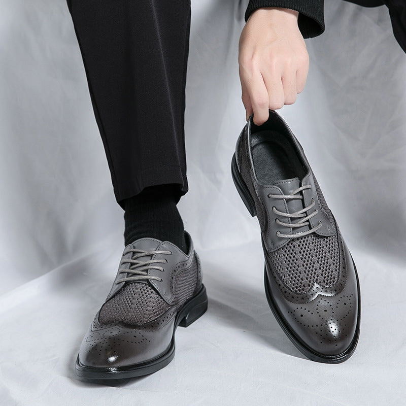 Chaussures Oxford Homme Cuir Végan Bout Fleuri