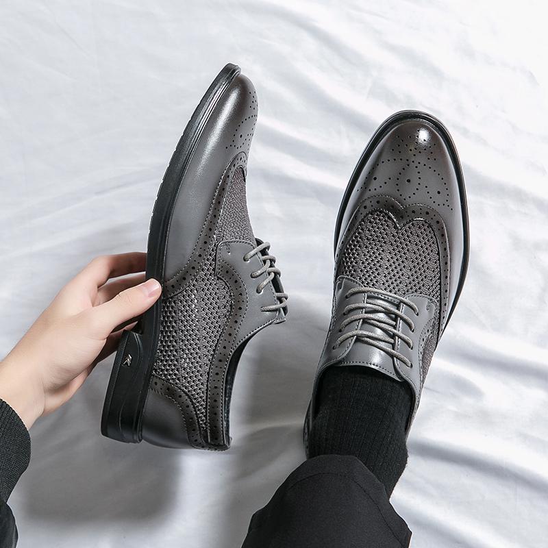 Chaussures Oxford Homme Cuir Végan Bout Fleuri