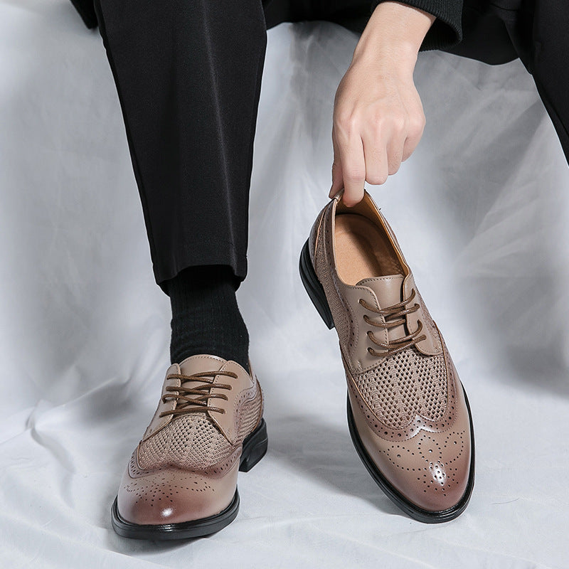 Chaussures Oxford Homme Cuir Végan Bout Fleuri