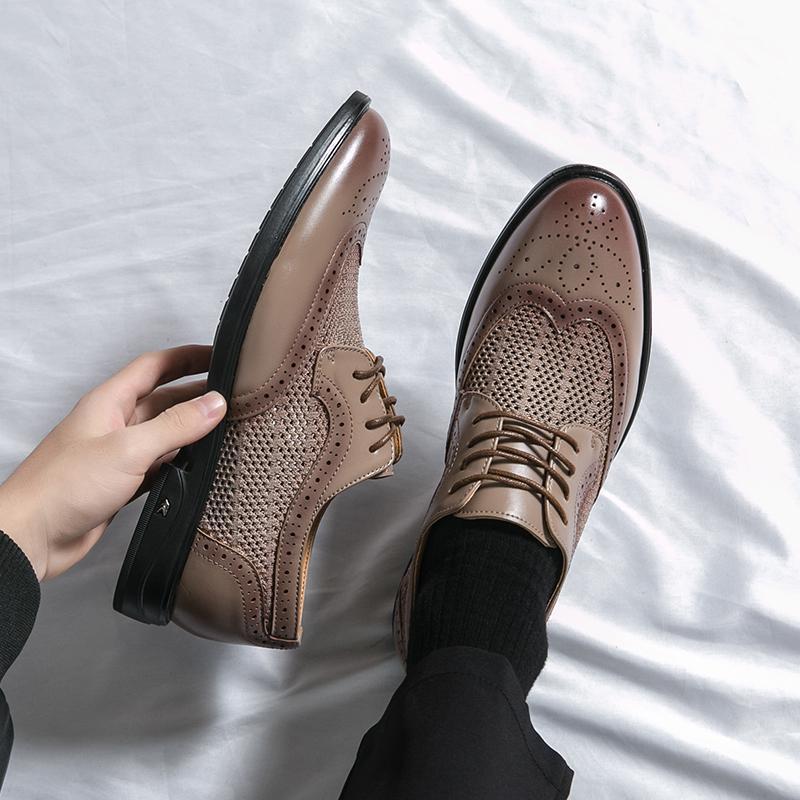 Chaussures Oxford Homme Cuir Végan Bout Fleuri