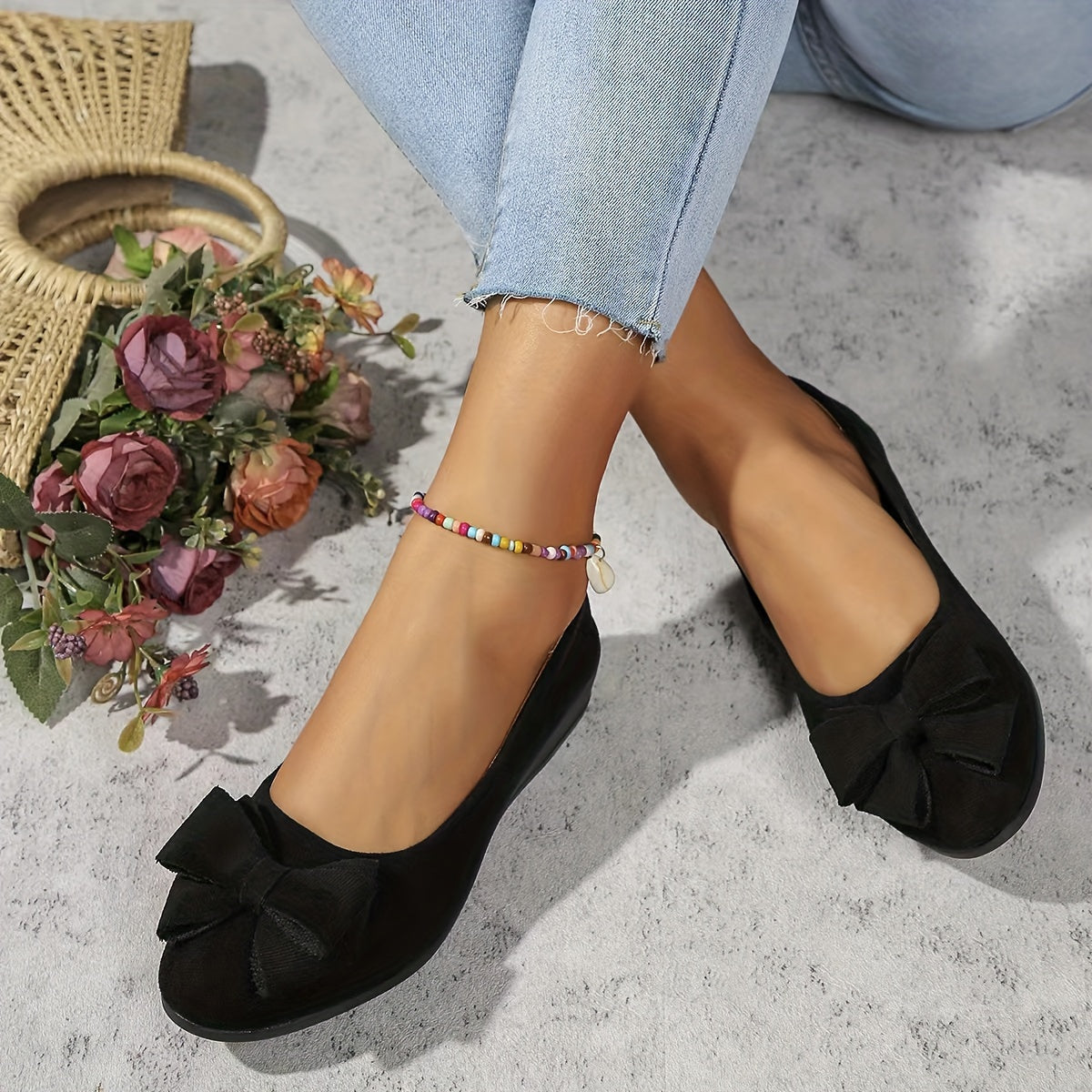 Irène - Chaussures Plates Confort Nœud