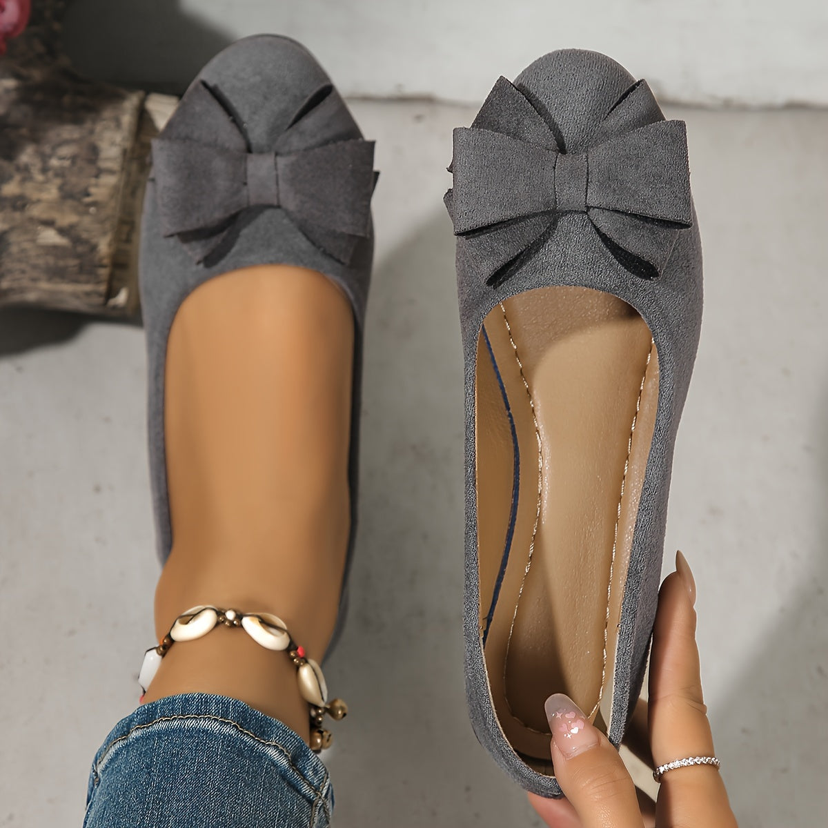 Irène - Chaussures Plates Confort Nœud