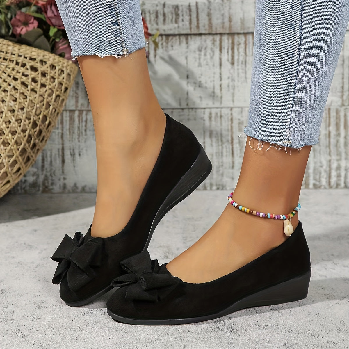 Irène - Chaussures Plates Confort Nœud